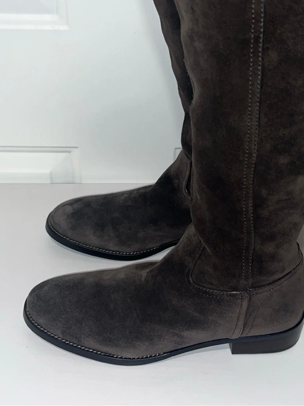 TORY BURCH Simone Dark Brown Suede Over-the-Knee Boots
